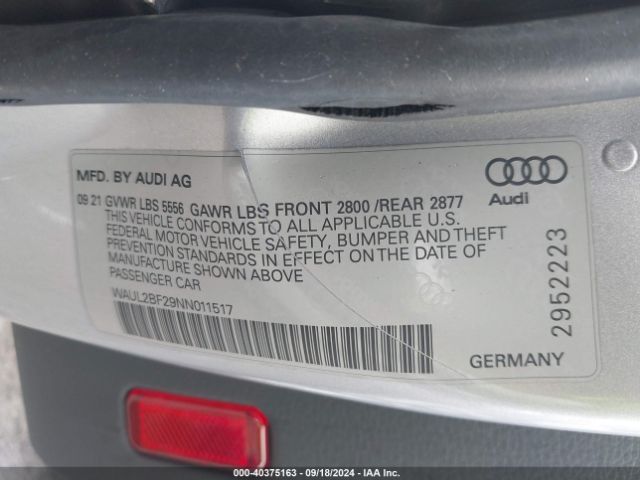 2022 AUDI A6 WAUL2BF29NN011517 Photo 8