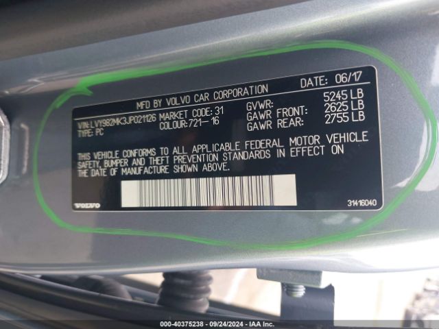 LVY982MK3JP021126 Volvo S90 T5 Momentum