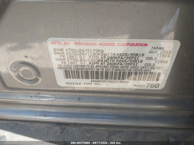 JA4AD3A32GZ018986 Mitsubishi mivec