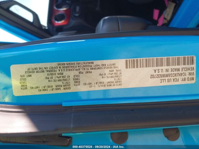 1C4HJXCG6MW632702 Jeep Wrangler Rubicon 4x4