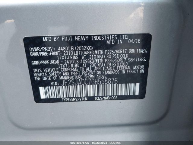 JF2SJADC7GH558876 Subaru Forester 2.5i Premium