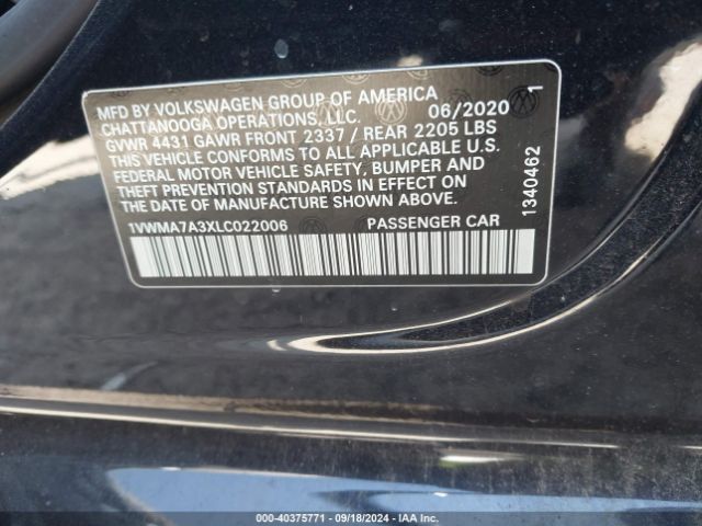 1VWMA7A3XLC022006 Volkswagen Passat 2.0t R-line