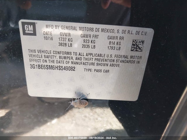 Chevrolet Cruze Lt Auto 2017 3G1BE6SM6HS549082 Image 9