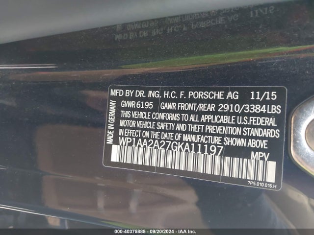 2016 PORSCHE CAYENNE WP1AA2A27GKA11197 Photo 8