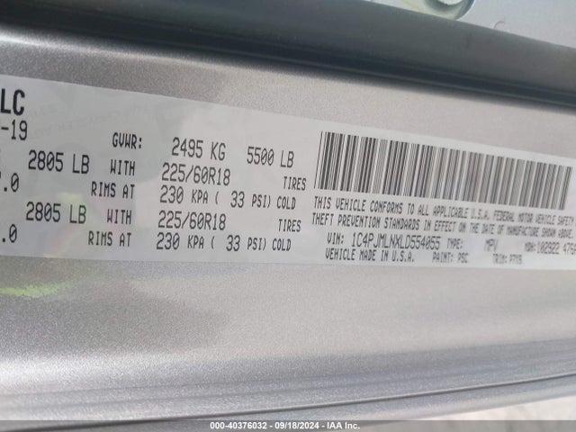 1C4PJMLNXLD554055 Jeep Cherokee Altitude 4x4