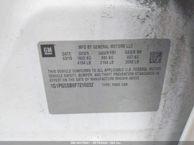 1G1PG5SB8F7216032 Chevrolet CRUZE LTZ