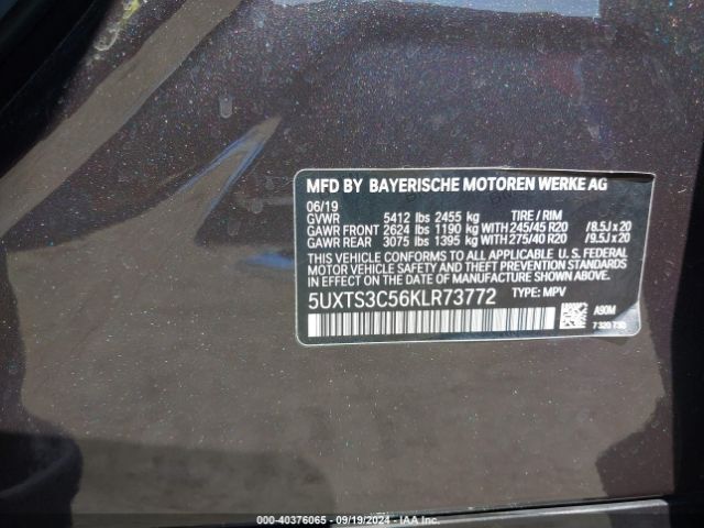 5UXTS3C56KLR73772 BMW X3 M40i