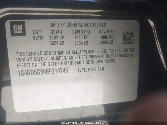 1G4GD5G36EF214748 Buick Lacrosse Premium I Group