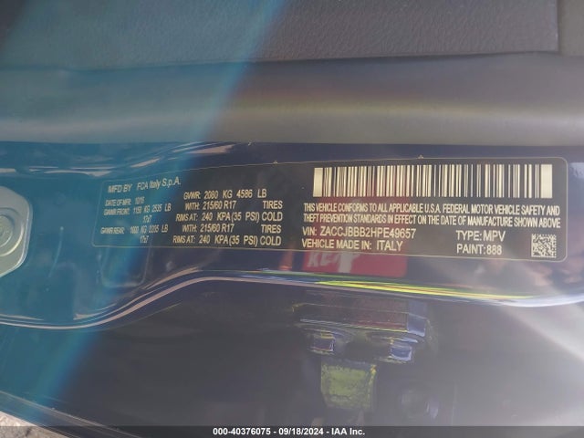 ZACCJBBB2HPE49657 Jeep Renegade Latitude 4x4