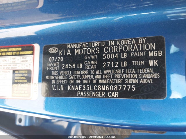 KIA STINGER GT 2021 KNAE35LC8M6087775 Image 9