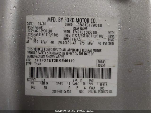 1FTFX1ET3EKE46119 Ford F-150 Fx4
