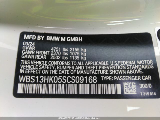 WBS13HK05SCS09168 BMW M4