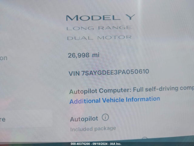 2023 TESLA MODEL Y 7SAYGDEE3PA050610 Photo 6