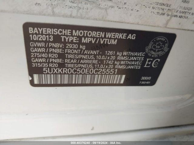 5UXKR0C50E0C25551 BMW X5 Xdrive35i
