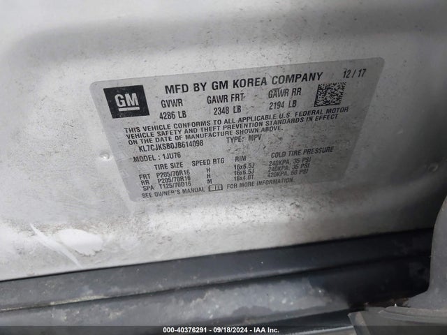 Chevrolet TRAX LS 2018 KL7CJKSB0JB614098 Image 9