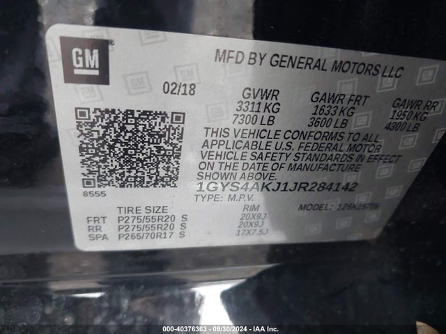 2018 CADILLAC ESCALADE 1GYS4AKJ1JR284142 Photo 8