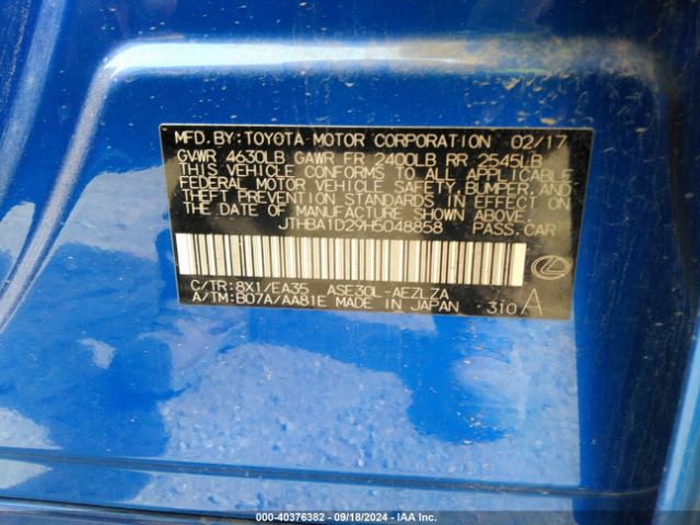 JTHBA1D29H5048858 Lexus IS 200T