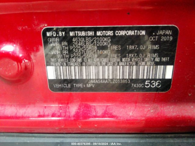 2020 MITSUBISHI ECLIPSE CROSS JA4AS4AA7LZ013853 Photo 8