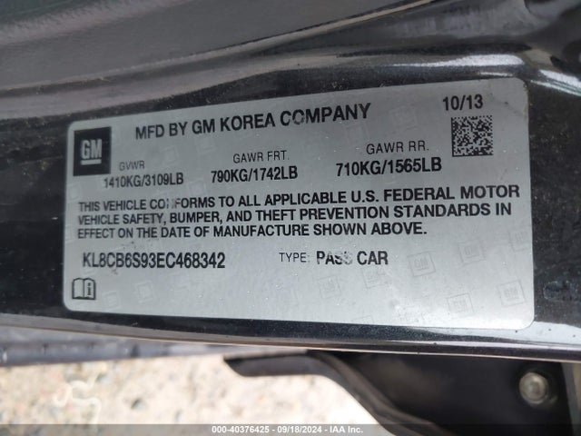 Chevrolet Spark Ls Auto 2014 KL8CB6S93EC468342 Image 9