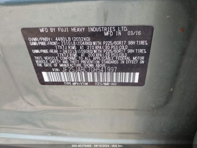 JF2SJABC7GH541997 Subaru Forester 2.5i