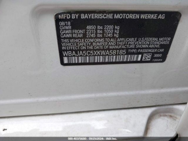 WBAJA5C5XKWA58185 BMW 530I