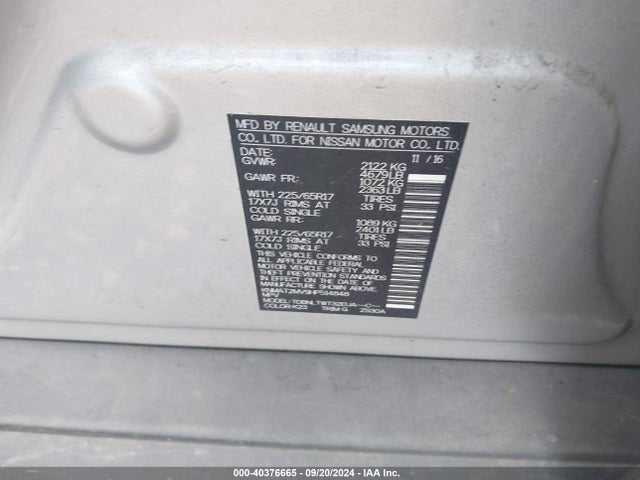 Nissan ROGUE SV 2017 KNMAT2MV9HP514848 Image 9