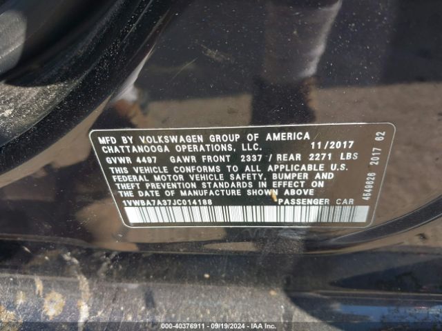 1VWBA7A37JC014188 Volkswagen Passat 2.0t Se