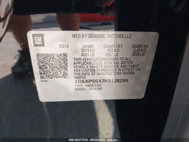 1G6AP5SX2K0138295 Cadillac Cts Standard