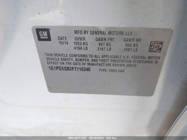 1G1PG5SB2F7116346 Chevrolet CRUZE LTZ