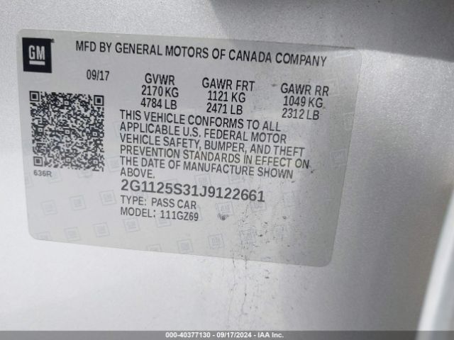2G1125S31J9122661 Chevrolet IMPALA 2LZ