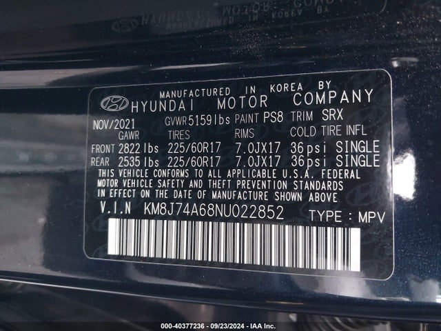 Hyundai Nexo Blue 2022 KM8J74A68NU022852 Image 9