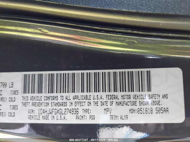 1C4HJWFGXGL274936 Jeep Wrangler Unlimited Rubicon Hard Rock