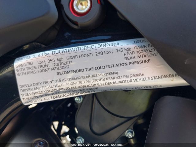 2025 DUCATI HYPERMOTARD ZDMBAS2N8SB002620 Photo 9