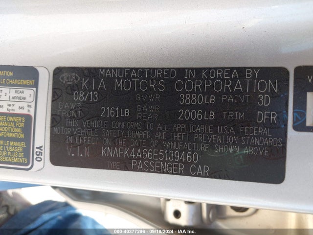 KIA FORTE LX 2014 KNAFK4A66E5139460 Image 9