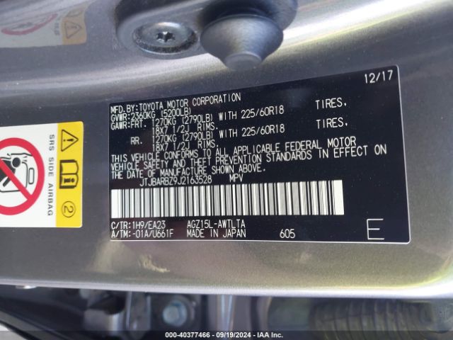 JTJBARBZ9J2163528 Lexus NX 300