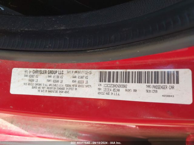 1C3CDZCBXEN203902 Dodge Avenger Sxt