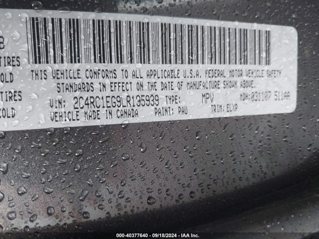 2C4RC1EG9LR195939 Chrysler Pacifica Touring L Plus
