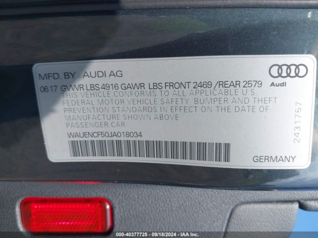 WAUENCF50JA018034 Audi A5 2.0t Premium