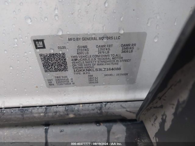 1GKKNKLS3LZ164088 GMC Acadia Fwd Sle