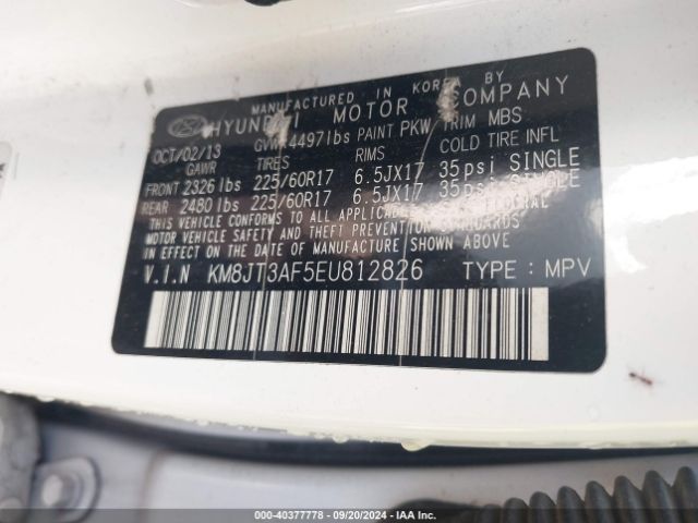 KM8JT3AF5EU812826 Hyundai TUCSON GLS