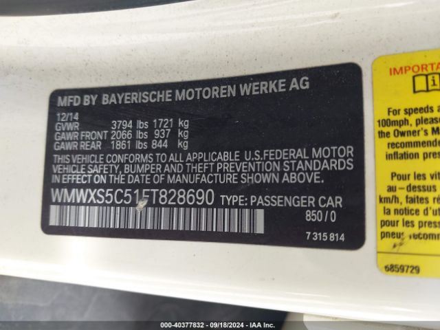 WMWXS5C51FT828690 Mini Hardtop Cooper