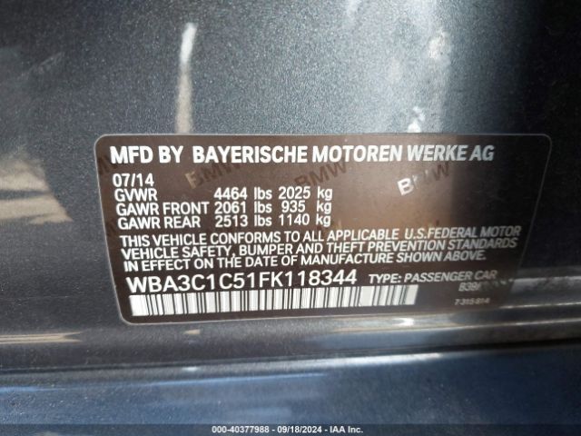 WBA3C1C51FK118344 BMW 328I