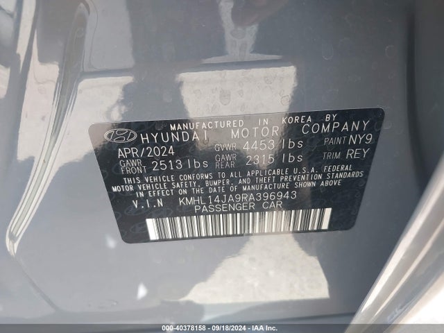 Hyundai SONATA SEL 2024 KMHL14JA9RA396943 Image 9