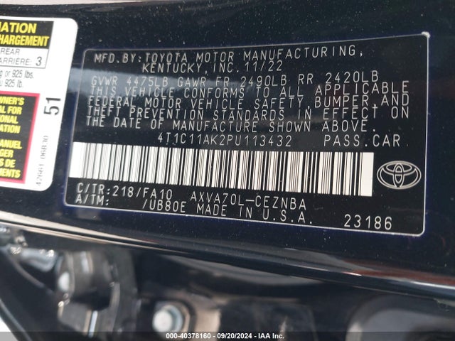 Toyota CAMRY LE 2023 4T1C11AK2PU113432 Image 9