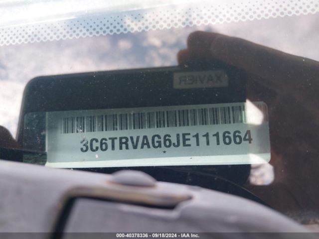 3C6TRVAG6JE111664 RAM Promaster 1500 Low Roof 136 Wb