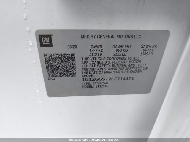 1G1ZG5ST2LF114471 Chevrolet Malibu Fwd Rs