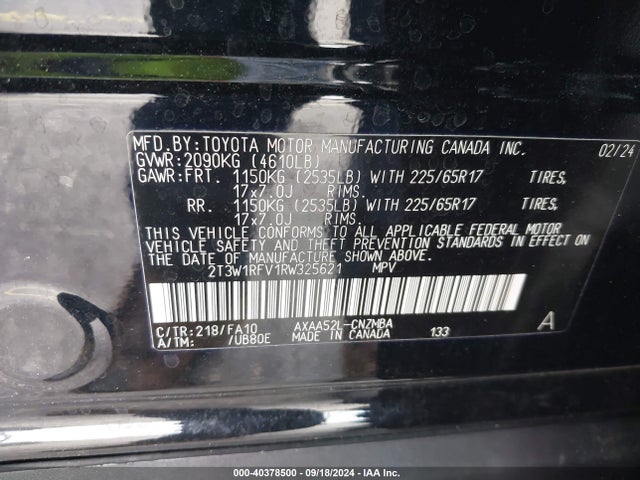 Toyota Rav4 Xle 2024 2T3W1RFV1RW325621 Image 9