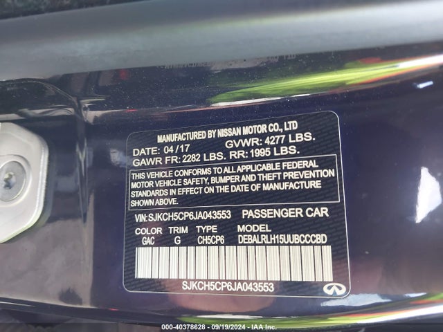 SJKCH5CP6JA043553 Infiniti Qx30 Premium