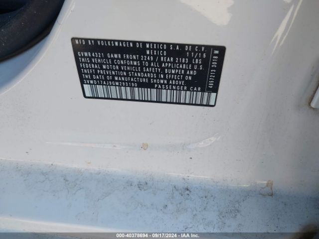 3VWD17AJ9GM293190 Volkswagen Jetta 1.8t Sport