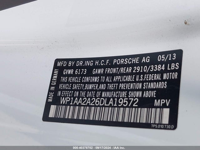 2013 PORSCHE CAYENNE WP1AA2A26DLA19572 Photo 8